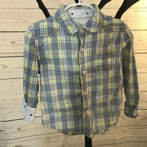 Tucker + Tate Plaid Oxford with Star Cuffs, Size 2